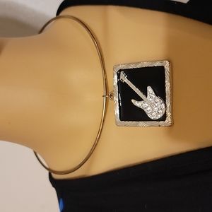Rock & Roll bling guitar big fashion statement necklace